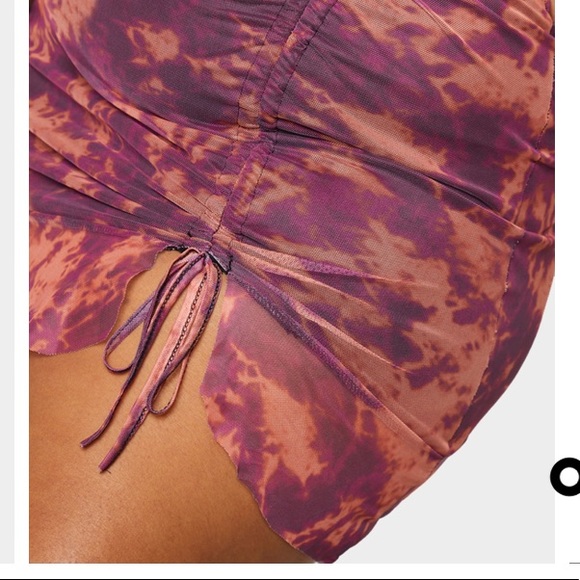 Tie dye mesh ruched dress - Picture 3 of 3